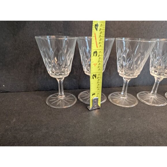 Set Of 5 Vintage Crystal Cut Glass Cordial Glasses Tall Elegant Design - Picture 3 of 3